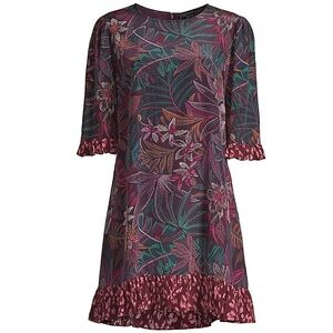 Johnny Was floral Alicante silk tunic dress size large